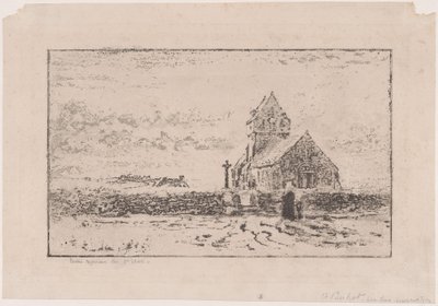 Kościół Jobourg, 1887. autorstwa Felix Hilaire Buhot