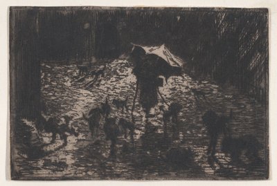 The Night Prowlers Les Noctambules, 1865-98. autorstwa Felix Hilaire Buhot