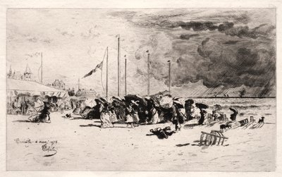 Szkwał w Trouville autorstwa Felix Hilaire Buhot