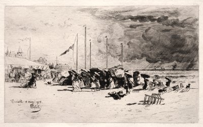 Szkwał w Trouville, 1874. autorstwa Felix Hilaire Buhot