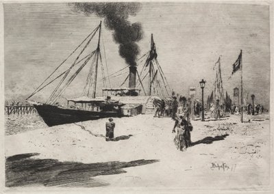 Nabrzeże w Trouville autorstwa Felix Hilaire Buhot