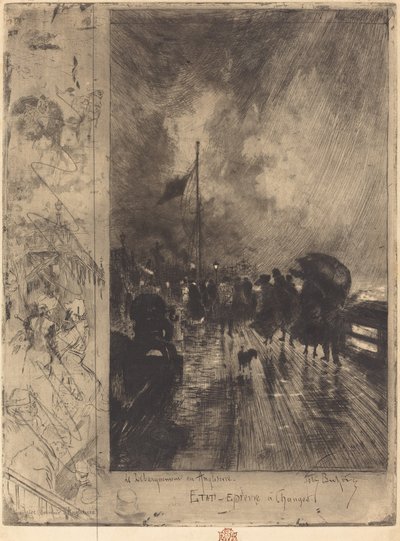 Lądowanie w Anglii Lądowanie w Anglii, 1879. autorstwa Felix Hilaire Buhot