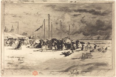 Un Grain à Trouville Szkwał w Trouville, 18741875. autorstwa Felix Hilaire Buhot