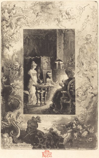 Herbatka wdowa, 18791880. autorstwa Felix Hilaire Buhot