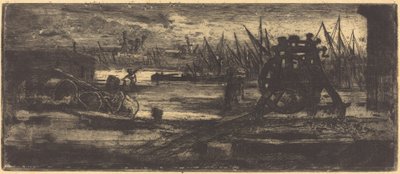 Vieux Chantier w Rochester Stare stocznie w Rochester. autorstwa Felix Hilaire Buhot
