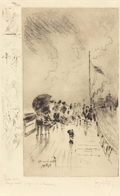 Molo w Anglii, 1879. autorstwa Felix Hilaire Buhot