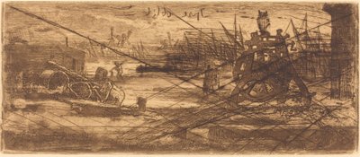 Stara stocznia w Rochester autorstwa Felix Hilaire Buhot