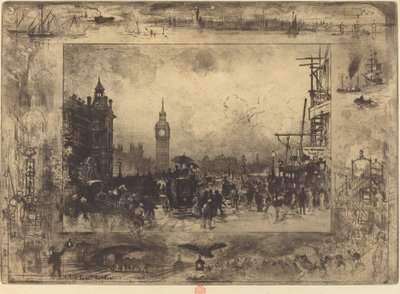 Most Westminsterski autorstwa Felix Hilaire Buhot