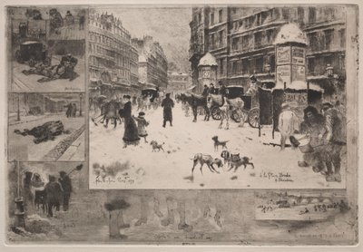 Zima w Paryżu, 1879. autorstwa Felix Hilaire Buhot