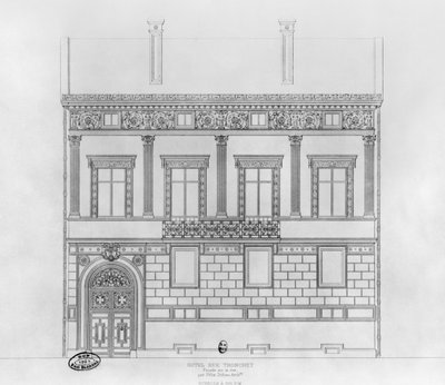 Hotel de Pourtales, fasada, 1850 autorstwa Felix Louis Jacques Duban