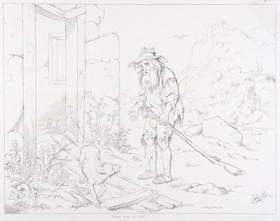 (Rip Van Winkle, ilustracja) Rip wraca do swojego zrujnowanego domu autorstwa Felix Octavius Carr Darley