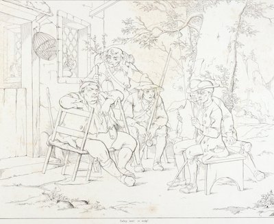 (Rip Van Winkle, ilustracja) Rip z Junto w wiejskiej gospodzie autorstwa Felix Octavius Carr Darley