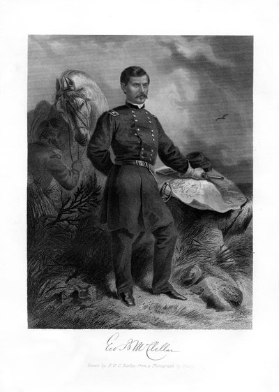 Generał GB McClellan, generał major wojny secesyjnej, 1862-1867. autorstwa Felix Octavius Carr Darley