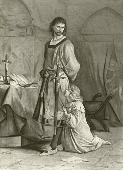 Król Jan. Akt IV, Scena I (rycina) autorstwa Felix Octavius Carr Darley