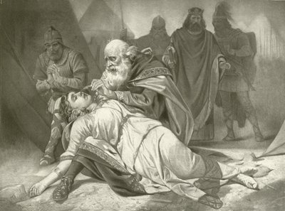 Król Lear. Akt V, Scena III (wklęsłodruk) autorstwa Felix Octavius Carr Darley