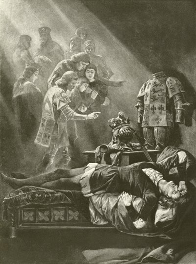 Król Ryszard III. Akt V, Scena III (wklęsłodruk) autorstwa Felix Octavius Carr Darley