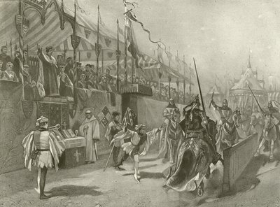 Król Ryszard II. Akt I, Scena III (wklęsłodruk) autorstwa Felix Octavius Carr Darley