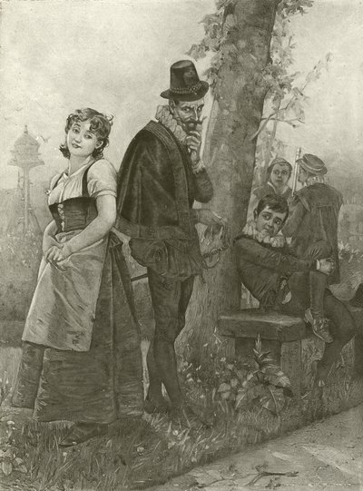 Stracona praca miłości. Akt I, Scena II (wklęsłodruk) autorstwa Felix Octavius Carr Darley