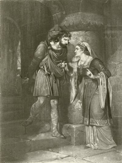 Makbet. Akt II, Scena II (wklęsłodruk) autorstwa Felix Octavius Carr Darley