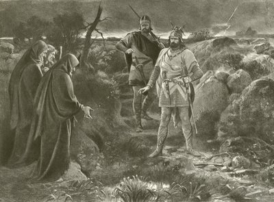 Makbet. Akt I, Scena III (wklęsłodruk) autorstwa Felix Octavius Carr Darley
