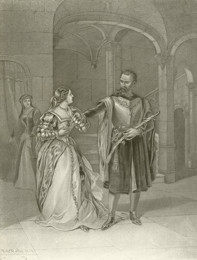 Otella. Akt IV, Scena II (wklęsłodruk) autorstwa Felix Octavius Carr Darley