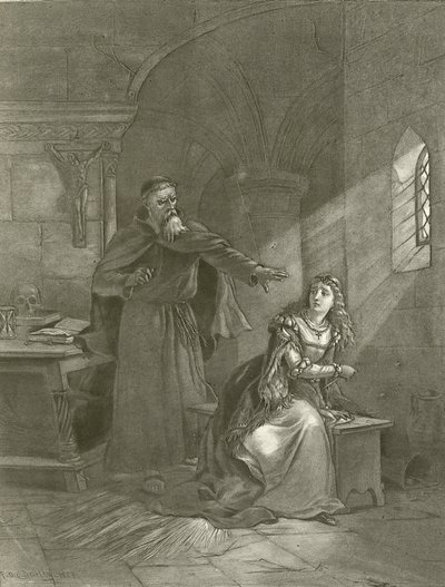 Romeo i Julia. Akt V, Scena III (rycina) autorstwa Felix Octavius Carr Darley