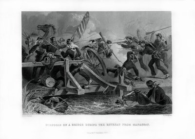 Walka na moście podczas odwrotu z Manassas w Wirginii, 1862-1867. autorstwa Felix Octavius Carr Darley