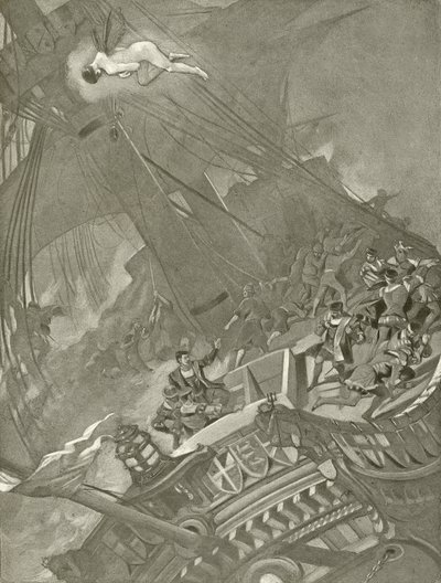 Burza. Akt I, Scena I (wklęsłodruk) autorstwa Felix Octavius Carr Darley