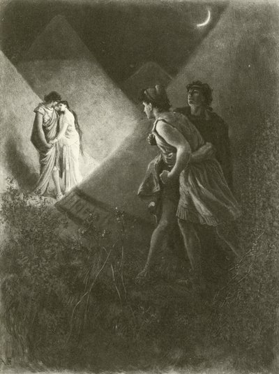 Troilus i Cressida. Akt V-scena II (grawiura) autorstwa Felix Octavius Carr Darley