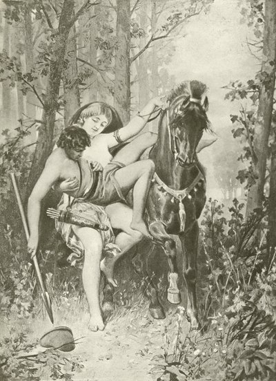 Wenus i Adonis. Wiersze (grawiura) autorstwa Felix Octavius Carr Darley