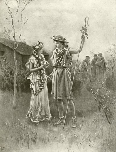 Zimowa opowieść. Akt IV, Scena III (grawiura) autorstwa Felix Octavius Carr Darley
