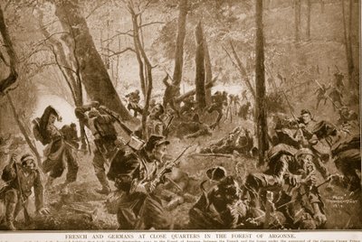 Francuzi i Niemcy w bliskim sąsiedztwie w lesie Argonne, 1914-19 autorstwa Felix Schwormstadt