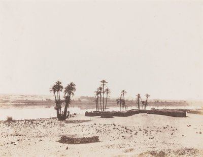 Dakkeh, Village et Rives du Nil (Wioska i brzegi Nilu, Dakkeh), 1851-1852 (zdjęcie) autorstwa Félix Teynard