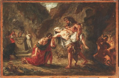 Herkules i Alkestis autorstwa Ferdinand Victor Eugene Delacroix