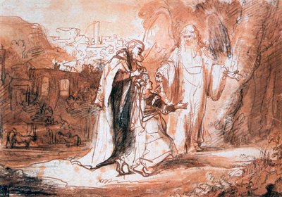 Anioł Pański ukazał się żonie Manoacha…, c1636-1680 autorstwa Ferdinand Bol