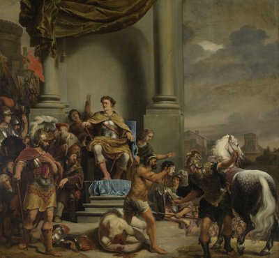 Konsul Tytus Manliusz Torkwatus nakazuje ścięcie swojego syna, 1662-1664 autorstwa Ferdinand Bol