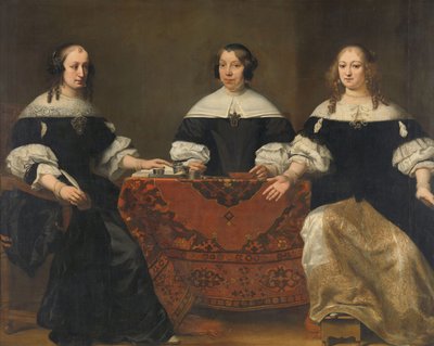Portret trzech regentek Leprozenhuis, Amsterdam, ok. 1668 autorstwa Ferdinand Bol