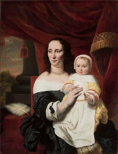 Portret Johanny de Geer-Trip z córką Cecylią autorstwa Ferdinand Bol