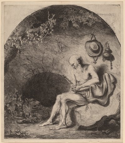 Święty Hieronim w jaskini autorstwa Ferdinand Bol