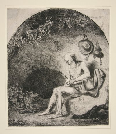 Św. Hieronim w jaskini autorstwa Ferdinand Bol