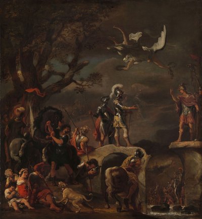 Negocjacje pokojowe między Claudius Civilis i Quintus Petillius Cerealis na zburzonym moście, 1658-62 autorstwa Ferdinand Bol