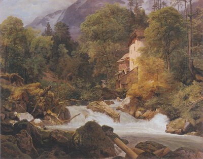 Młyn przy odpływie z Königssee autorstwa Ferdinand Georg Waldmüller