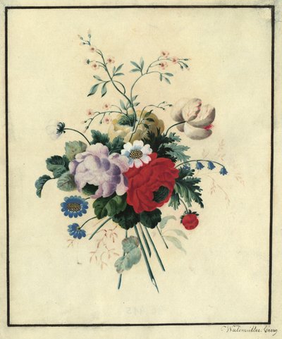 Róże, tulipany, stokrotki autorstwa Ferdinand Georg Waldmüller