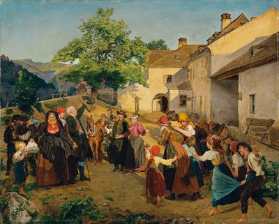 Pożegnanie panny młodej z domem rodziców - Höldrichsmühle autorstwa Ferdinand Georg Waldmuller