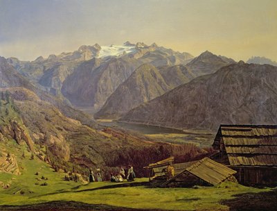 Hallstatter-Zobacz autorstwa Ferdinand Georg Waldmuller