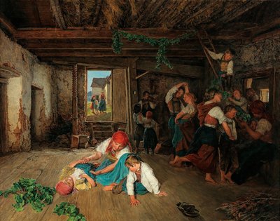 Przygotowanie obchodów zbiorów wina, 1860 r. autorstwa Ferdinand Georg Waldmuller