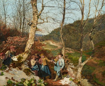 Wczesna wiosna w Lesie Wiedeńskim autorstwa Ferdinand Georg Waldmuller