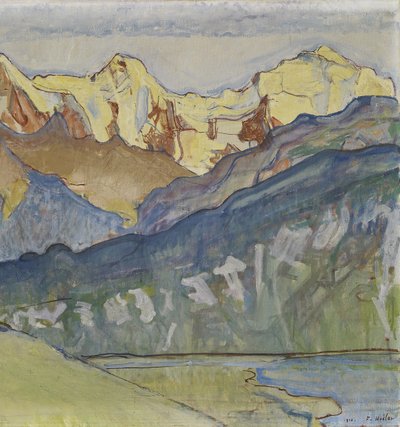 Eiger, Mönch i Jungfrau z Beatenberg autorstwa Ferdinand Hodler