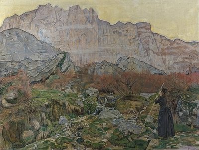 La Vision (górski krajobraz). 1889 autorstwa Ferdinand Hodler