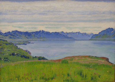 Pejzaż nad Jeziorem Genewskim z widokiem w kierunku Valais autorstwa Ferdinand Hodler